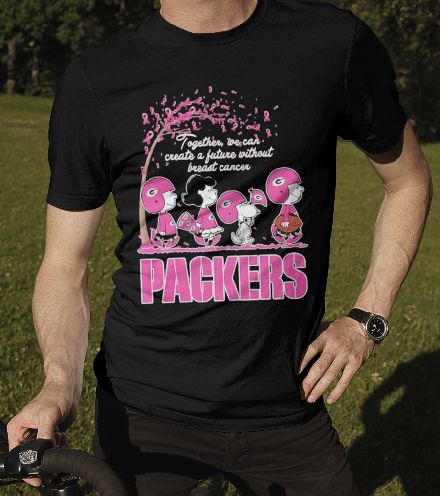 Together We Can Create A Future Without Breast Cancer Packers And Peanuts Collaboration T-Shirt