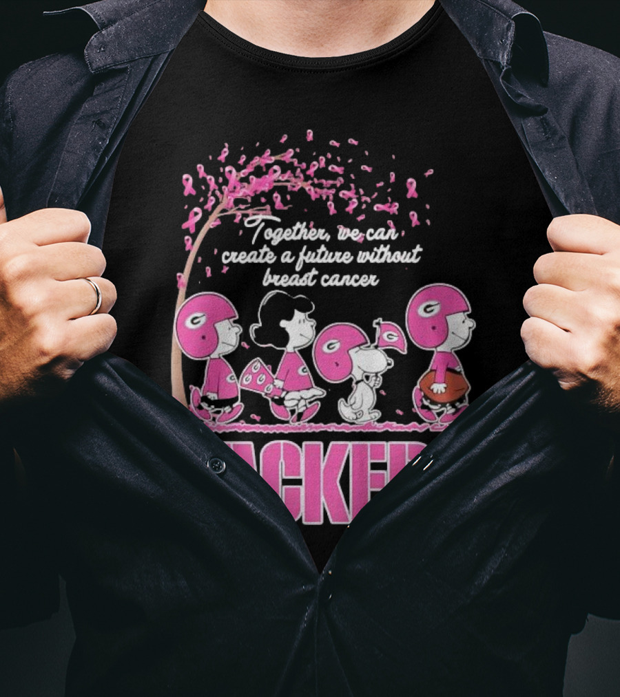 Together We Can Create A Future Without Breast Cancer Packers And Peanuts Collaboration T-Shirt