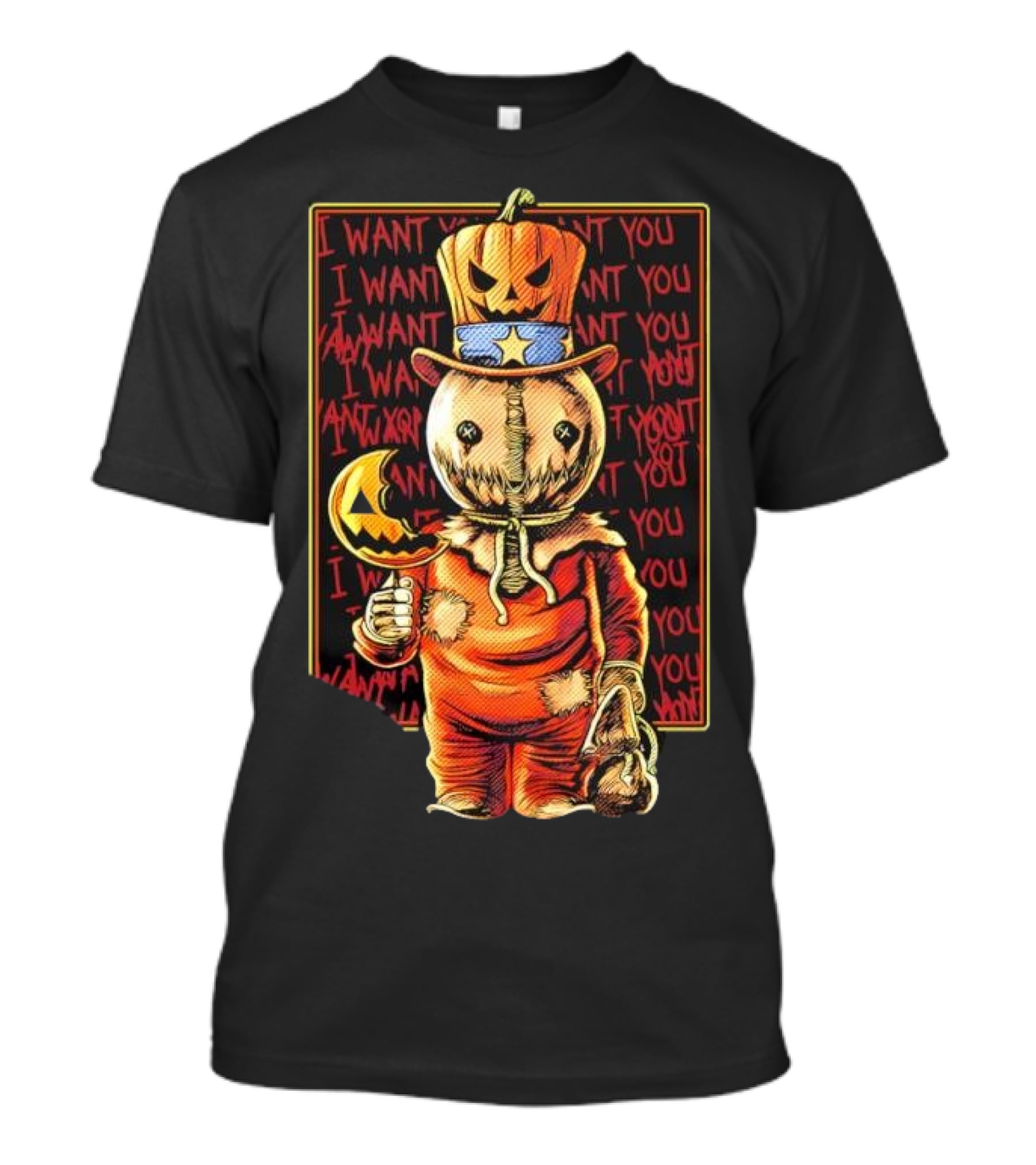 Uncle Sammy Trick 'r Treat Halloween Pumpkin Head I Want You T-Shirt