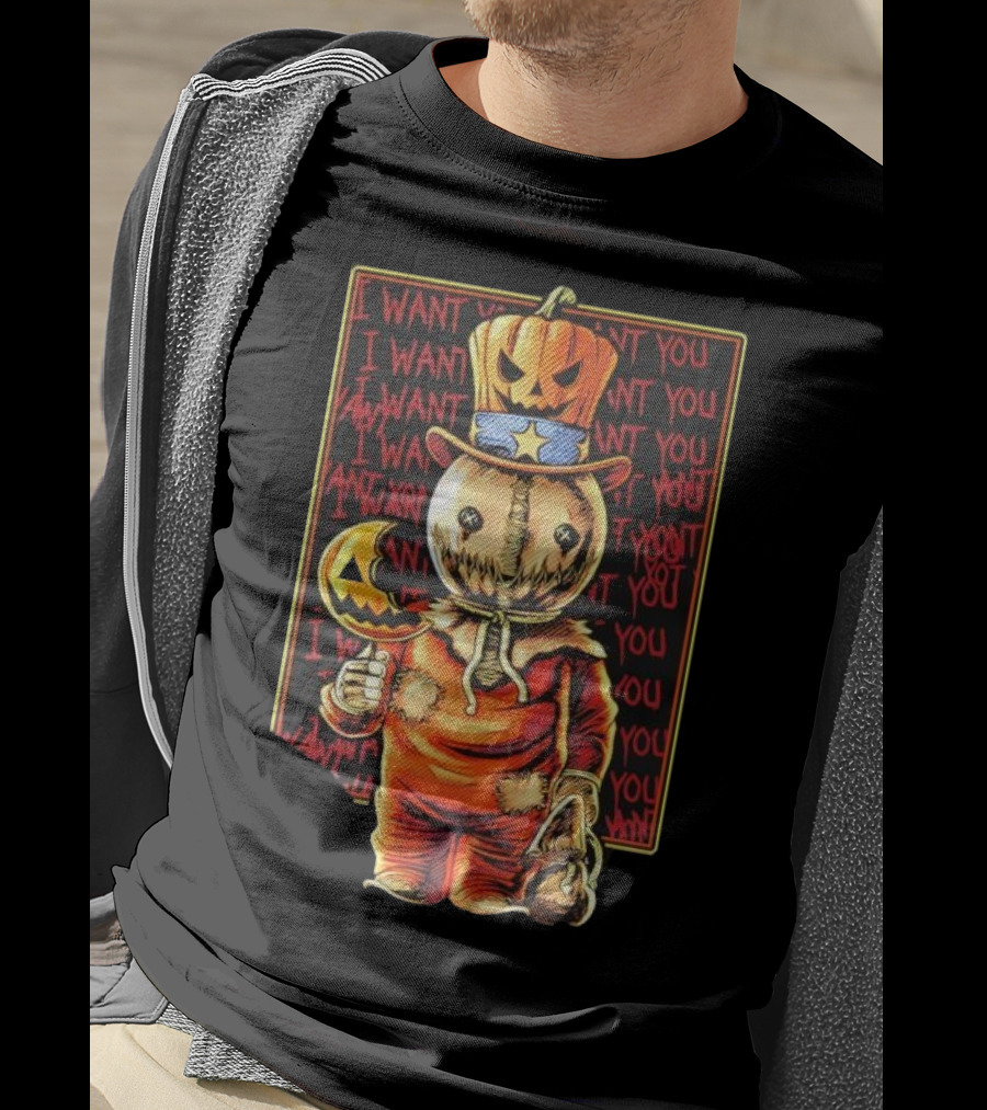 Uncle Sammy Trick 'r Treat Halloween Pumpkin Head I Want You T-Shirt