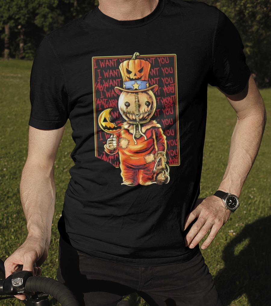 Uncle Sammy Trick 'r Treat Halloween Pumpkin Head I Want You T-Shirt