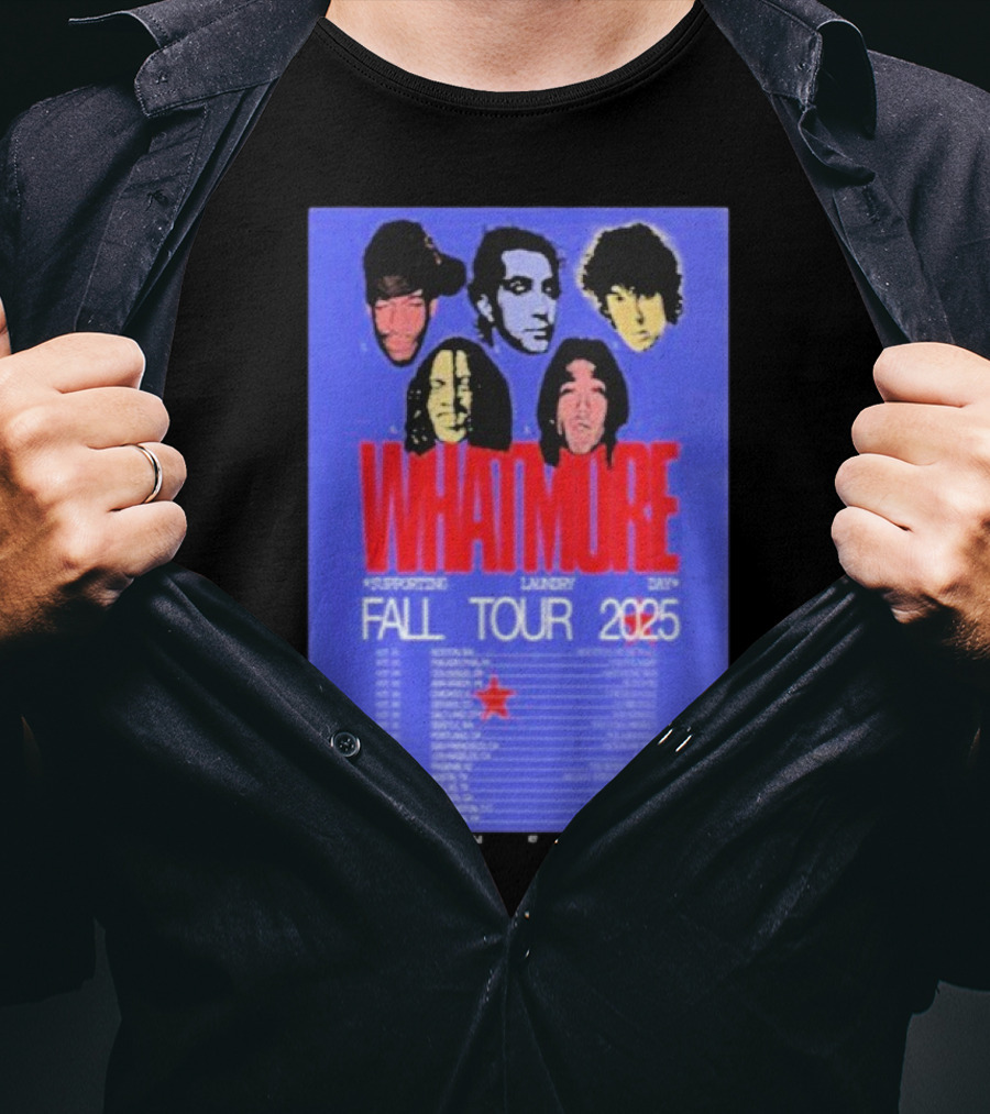 Whatmore Fall Tour 2025 Supporting Laundry Day Band Faces And Tour Dates T-Shirt