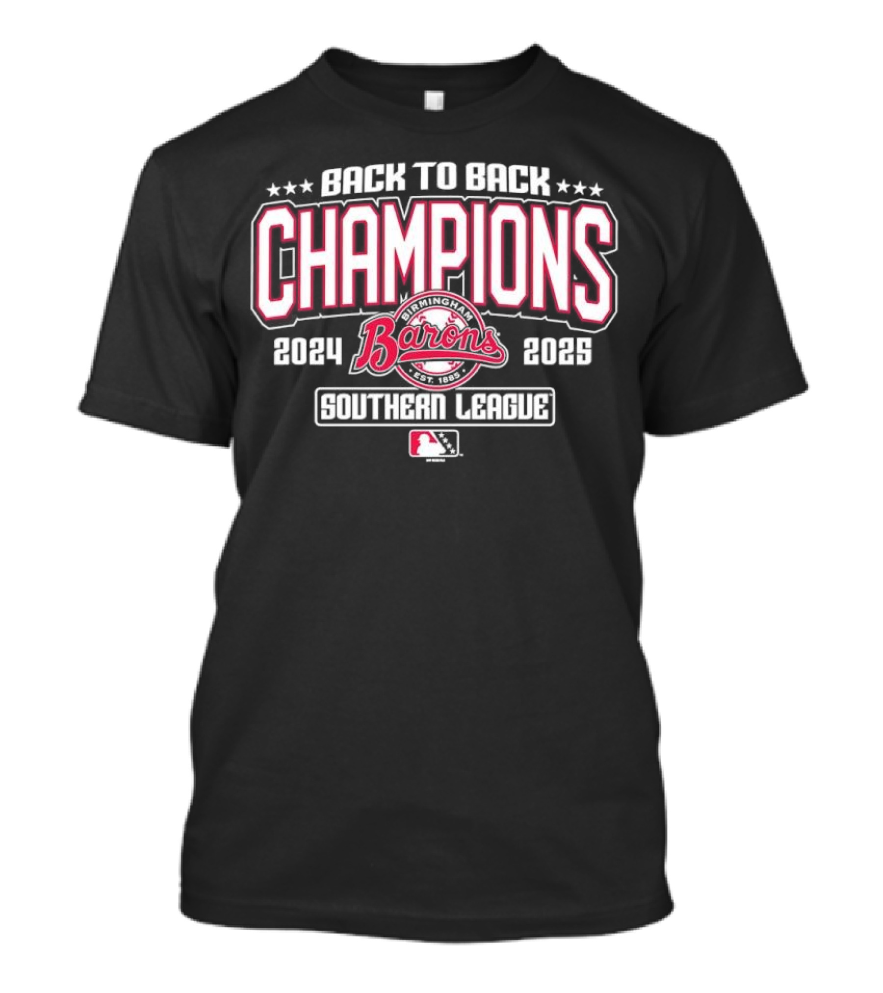 Back To Back Champions Southern League Birmingham Barons 2024 2025 T-Shirt