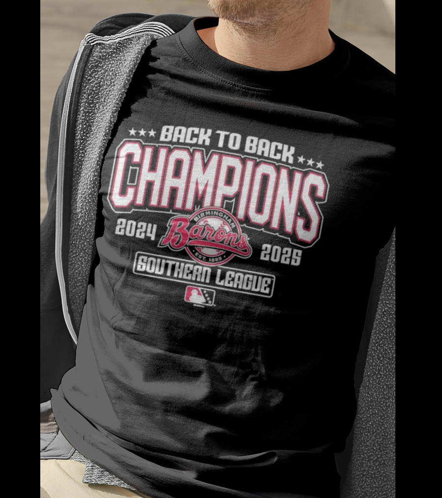 Back To Back Champions Southern League Birmingham Barons 2024 2025 T-Shirt