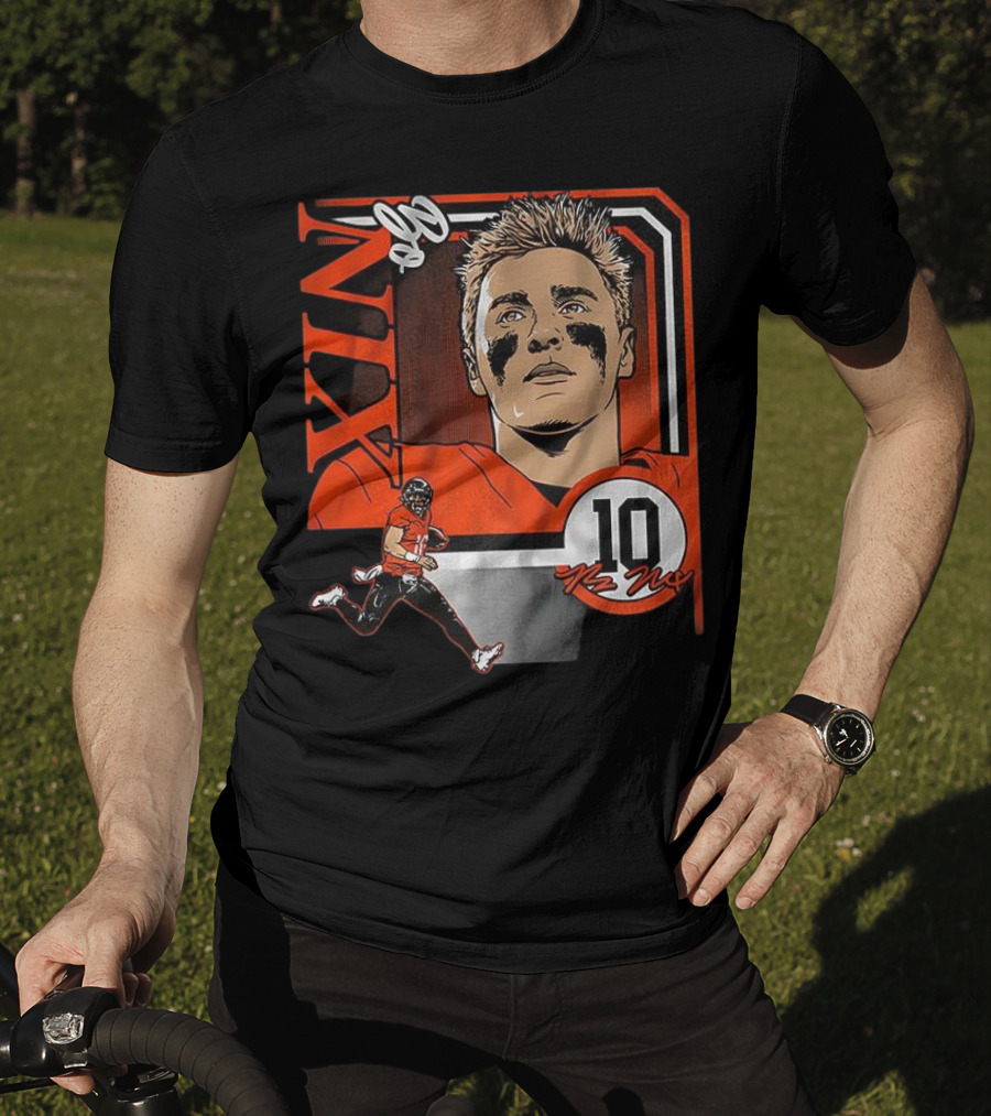 Bo Nix Number 10 Football Collage Frame Denver Broncos Elements T-Shirt