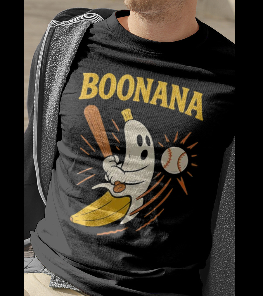 Boonana Baseball Funny Halloween Ghost Banana Costume T-Shirt