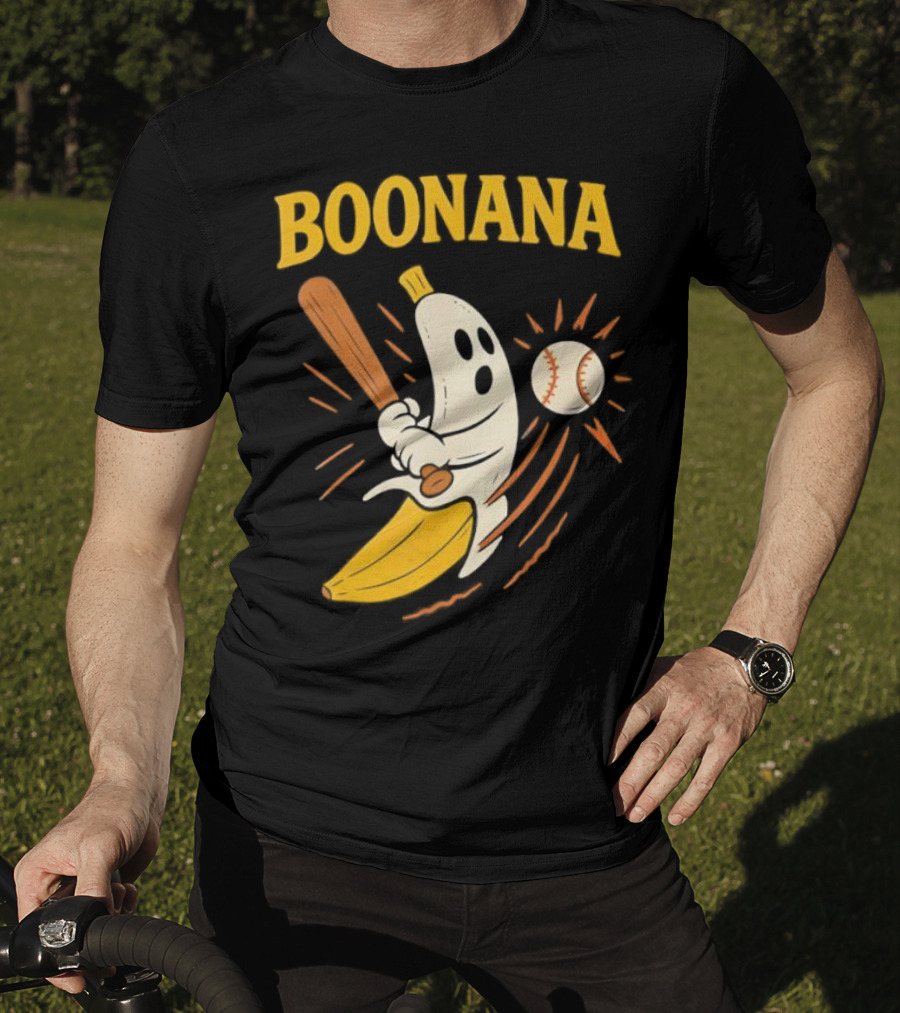 Boonana Baseball Funny Halloween Ghost Banana Costume T-Shirt