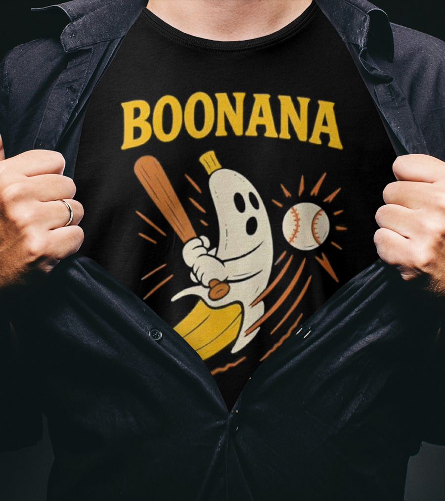 Boonana Baseball Funny Halloween Ghost Banana Costume T-Shirt