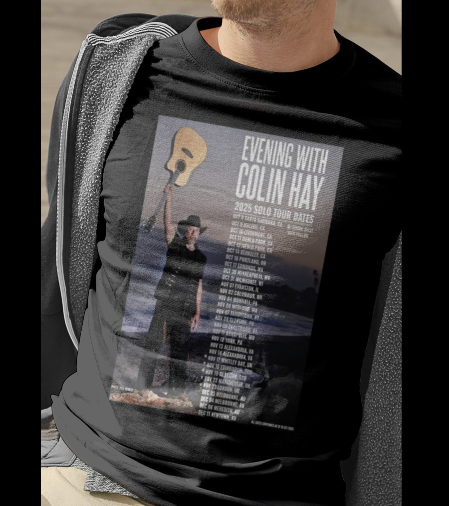 Evening With Colin Hay 2025 Solo Tour Dates Guitar Event Featuring Glen Phillips T-Shirt