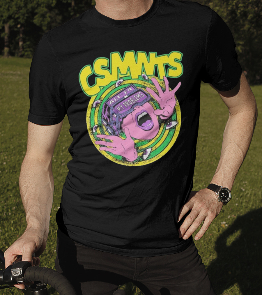 CSMNTS Alt F4 My Problems Trippy Sci-Fi Pop Art T-Shirt