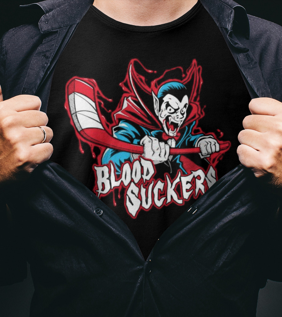 Count Dracula Blood Suckers Hockey Vampire T-Shirt