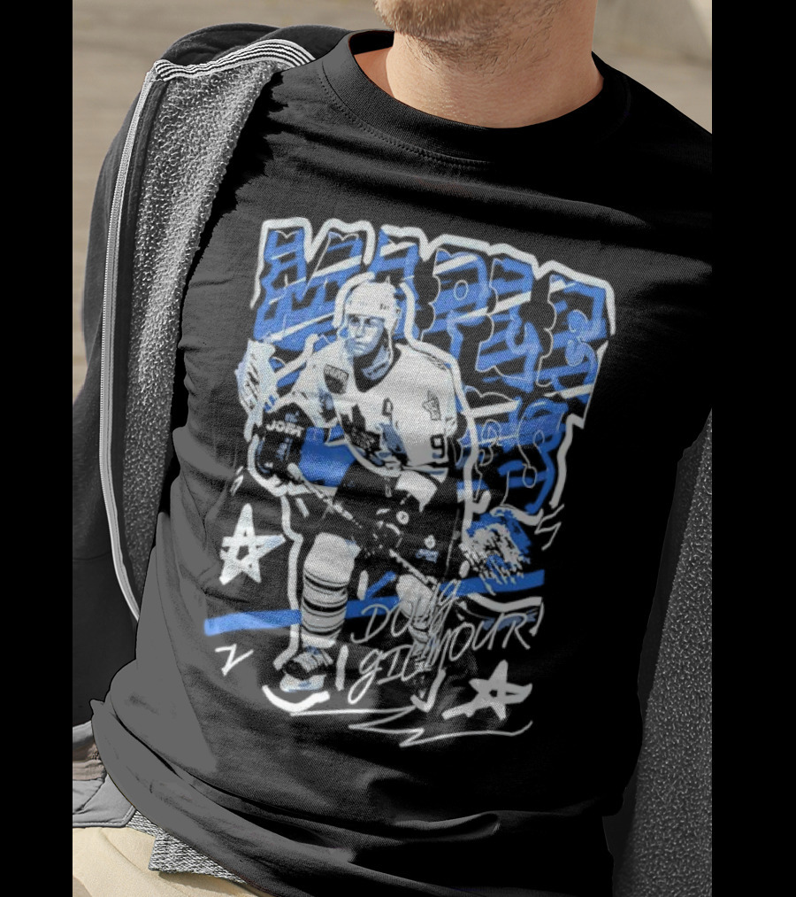 Doug Gilmour Toronto Maple Leafs Number 93 Hockey Player Signature Skating Stars T-Shirt