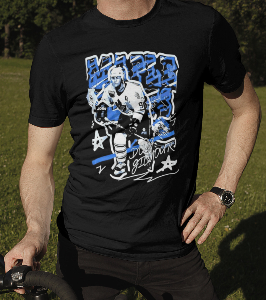 Doug Gilmour Toronto Maple Leafs Number 93 Hockey Player Signature Skating Stars T-Shirt