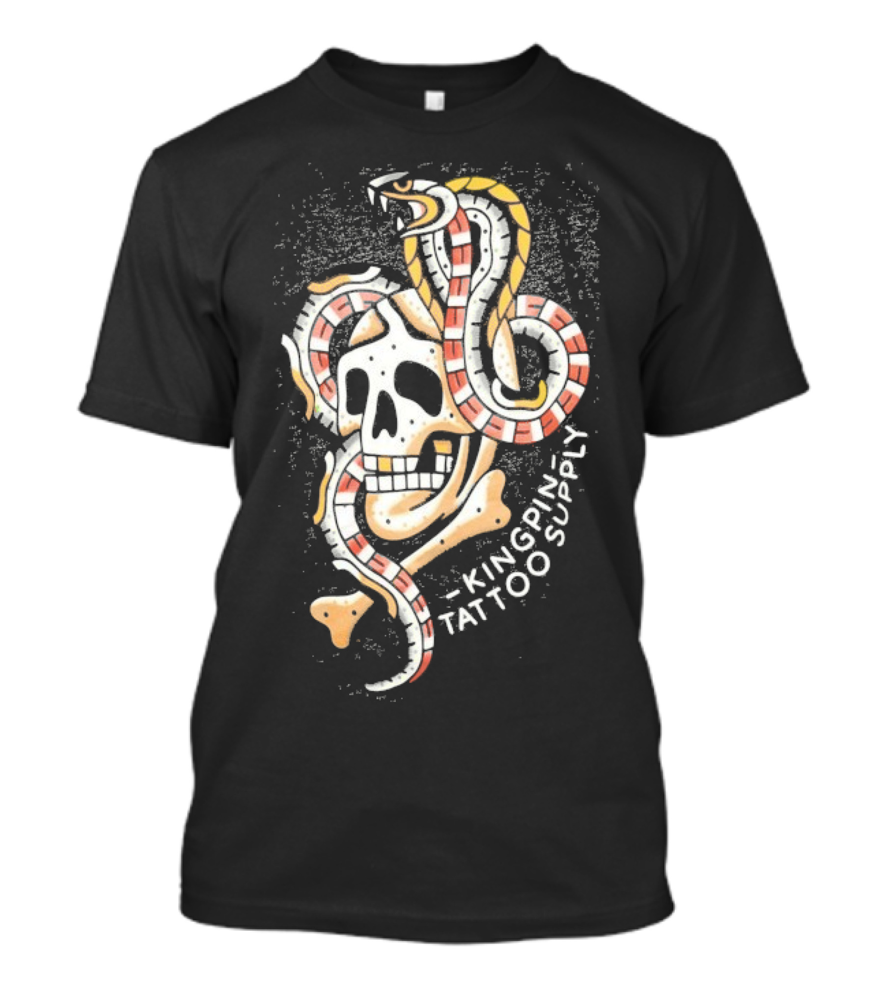 Kingpin Tattoo Supply Year Of The Snake Skull Vintage Style Graphic T-Shirt