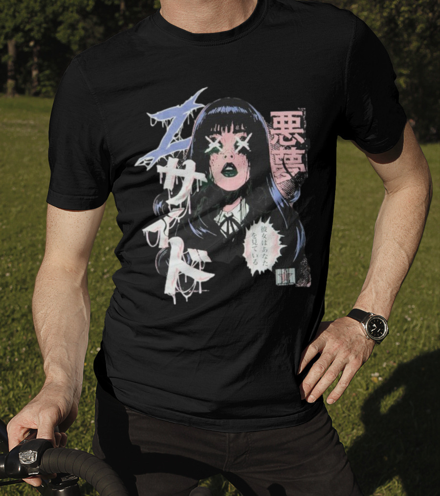 Laurenzside Spooky Japanese Horror Manga Style T-Shirt