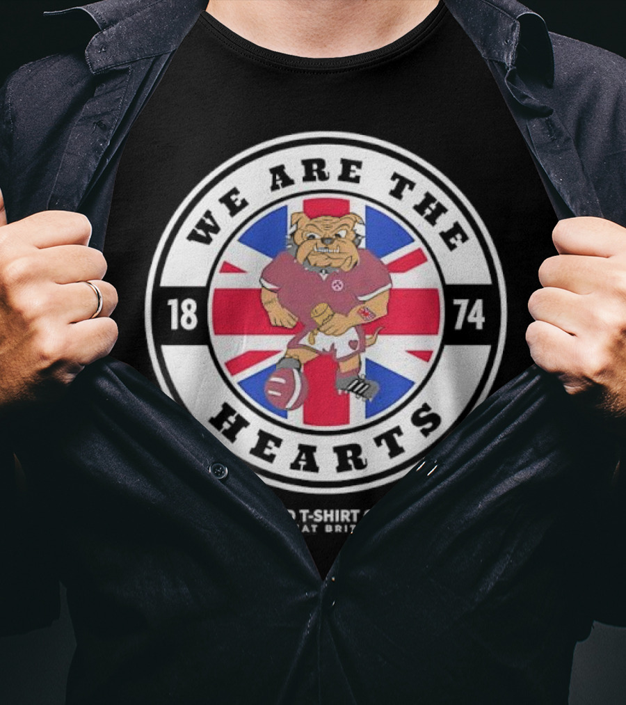 We Are The Hearts 1874 Red Hand Company Great Britain Union Jack Bulldog T-Shirt