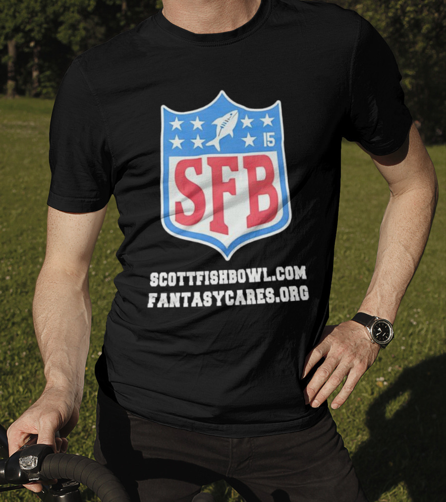 Scott Fish Bowl 15 SFB FantasyCares NFL Shield T-Shirt