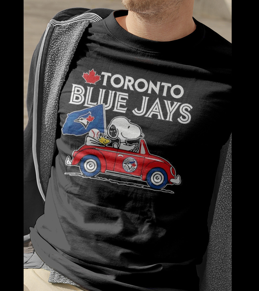 Toronto Blue Jays Snoopy Woodstock Volkswagen Beetle Fan Celebration T-Shirt