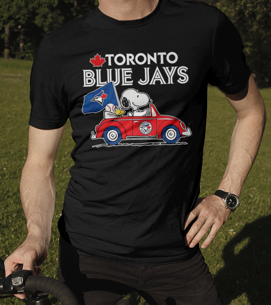 Toronto Blue Jays Snoopy Woodstock Volkswagen Beetle Fan Celebration T-Shirt