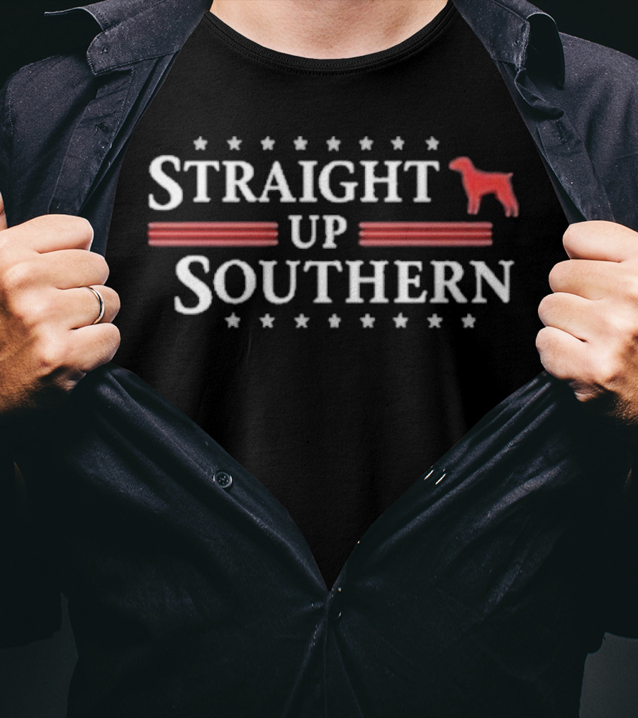 Straight Up Southern Dog Stars And Stripes T-Shirt