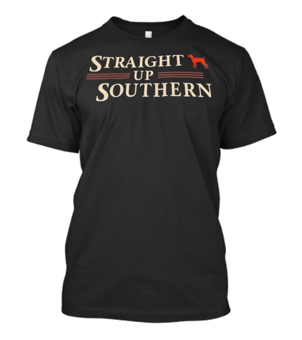 Straight Up Southern Patriotic Dog Red Stripes T-Shirt
