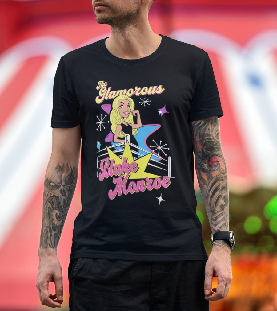 The Glamorous Blake Monroe Retro Wrestling Starburst T-Shirt