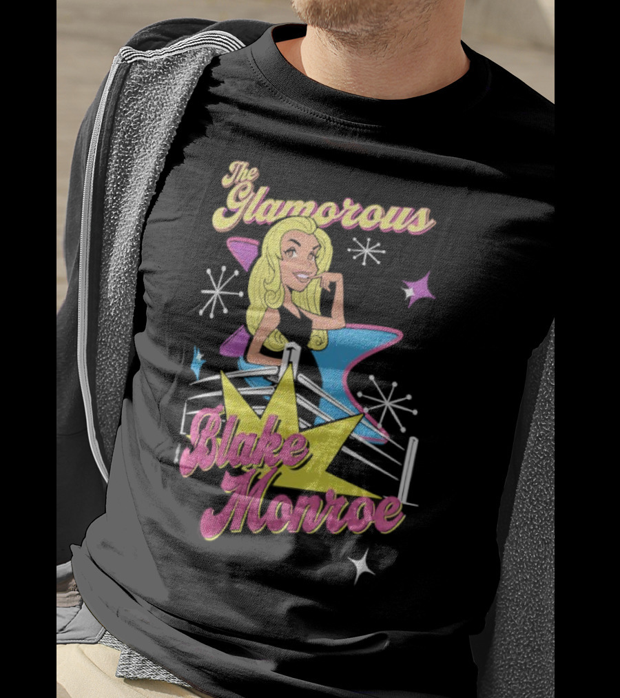 The Glamorous Blake Monroe Retro Wrestling Starburst T-Shirt