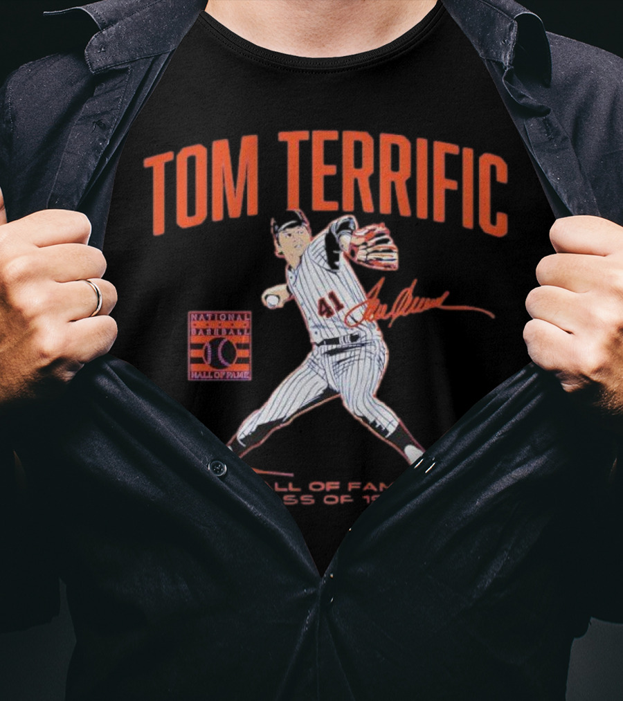 Tom Terrific National Baseball Hall Of Fame 1992 Class Signature T-Shirt