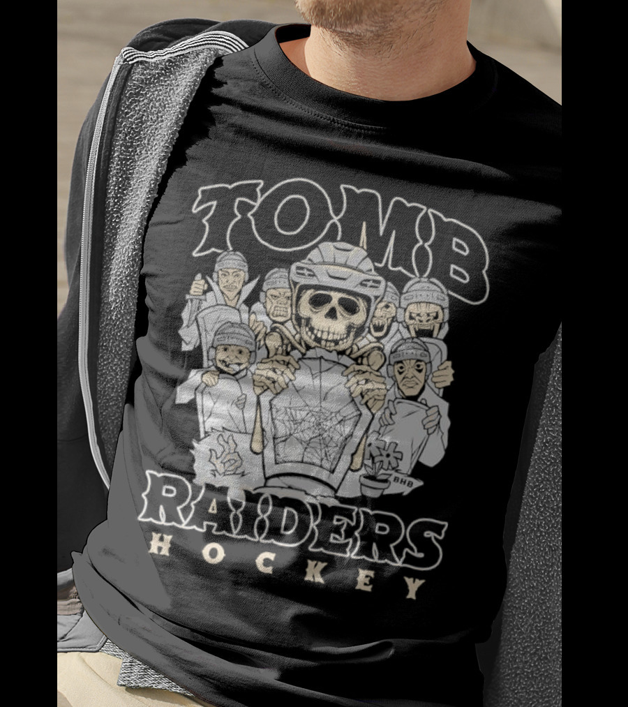 Tomb Raiders Hockey Halloween Skeleton Team T-Shirt
