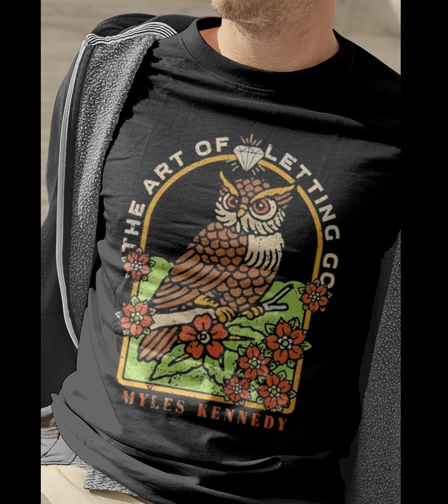 Myles Kennedy The Art Of Letting Go Diamond Owl With Flowers T-Shirt