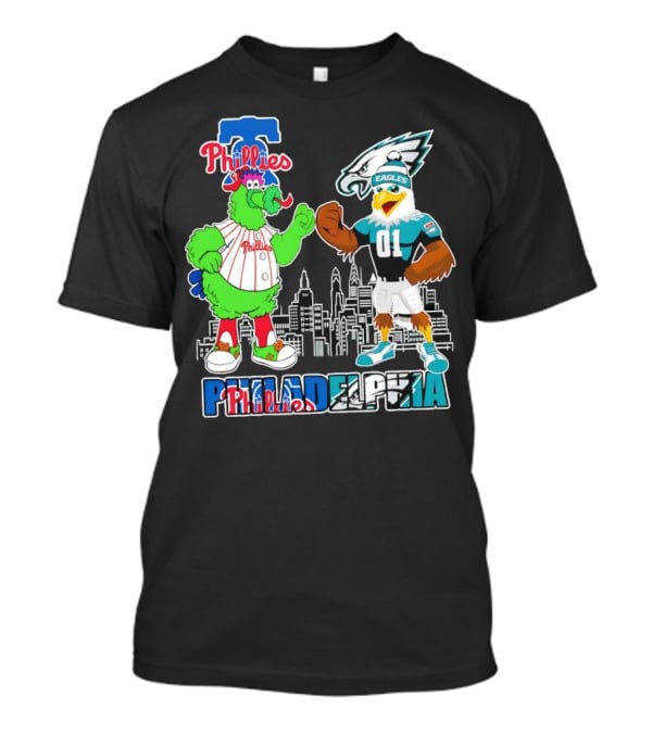 Phillie Phanatic Philadelphia Phillies Swoop Eagles Skyline Philadelphia T-Shirt