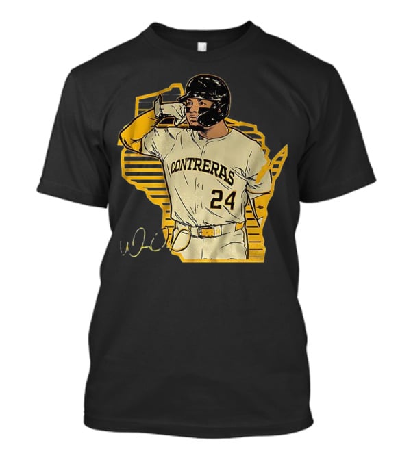 William Contreras Milwaukee Brewers Number 24 Call The 'Pen Signature T-Shirt