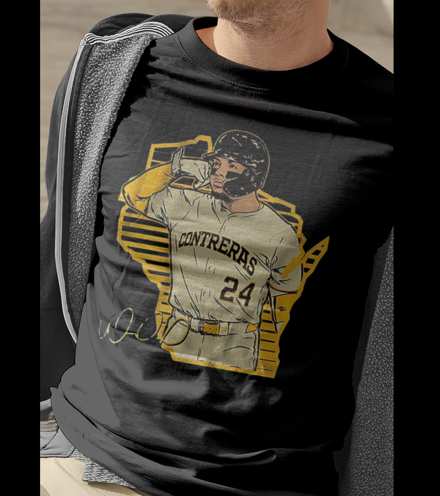 William Contreras Milwaukee Brewers Number 24 Call The 'Pen Signature T-Shirt