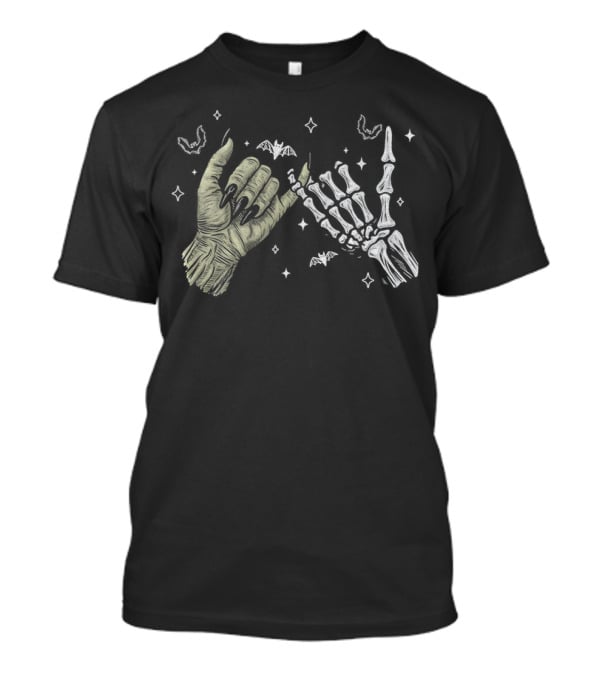 Witch And Skeleton Hands Spooky Season Halloween T-Shirt