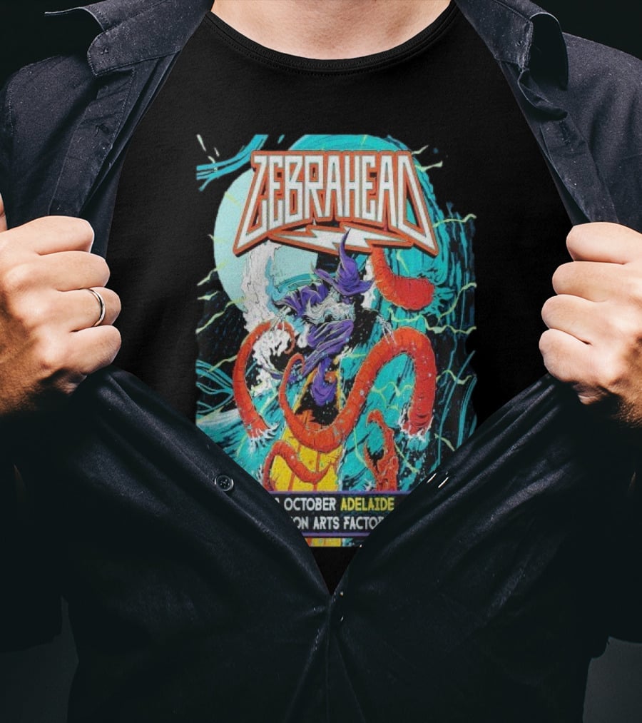 Zebrahead 9 October 2025 Lion Arts Factory Adelaide Vibrant Concert Wave Art T-Shirt