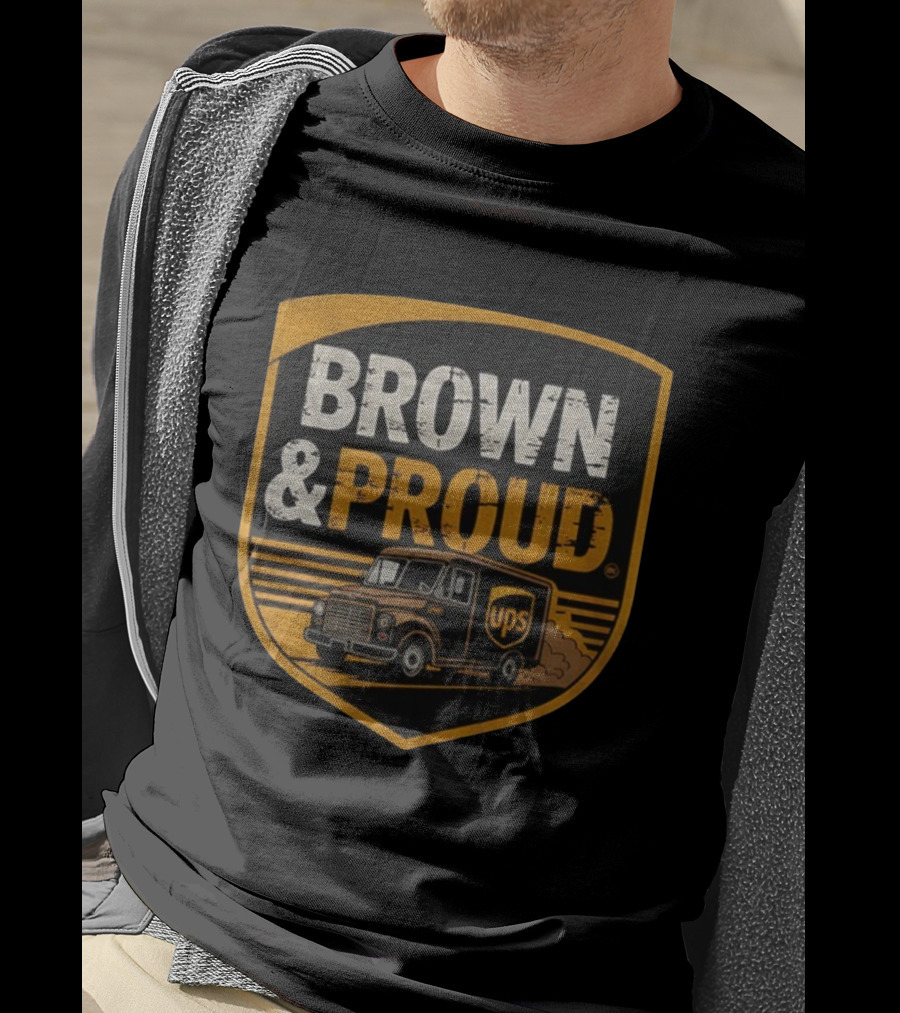 BROWN & PROUD UPS Driver Pride Vintage Style T-Shirt