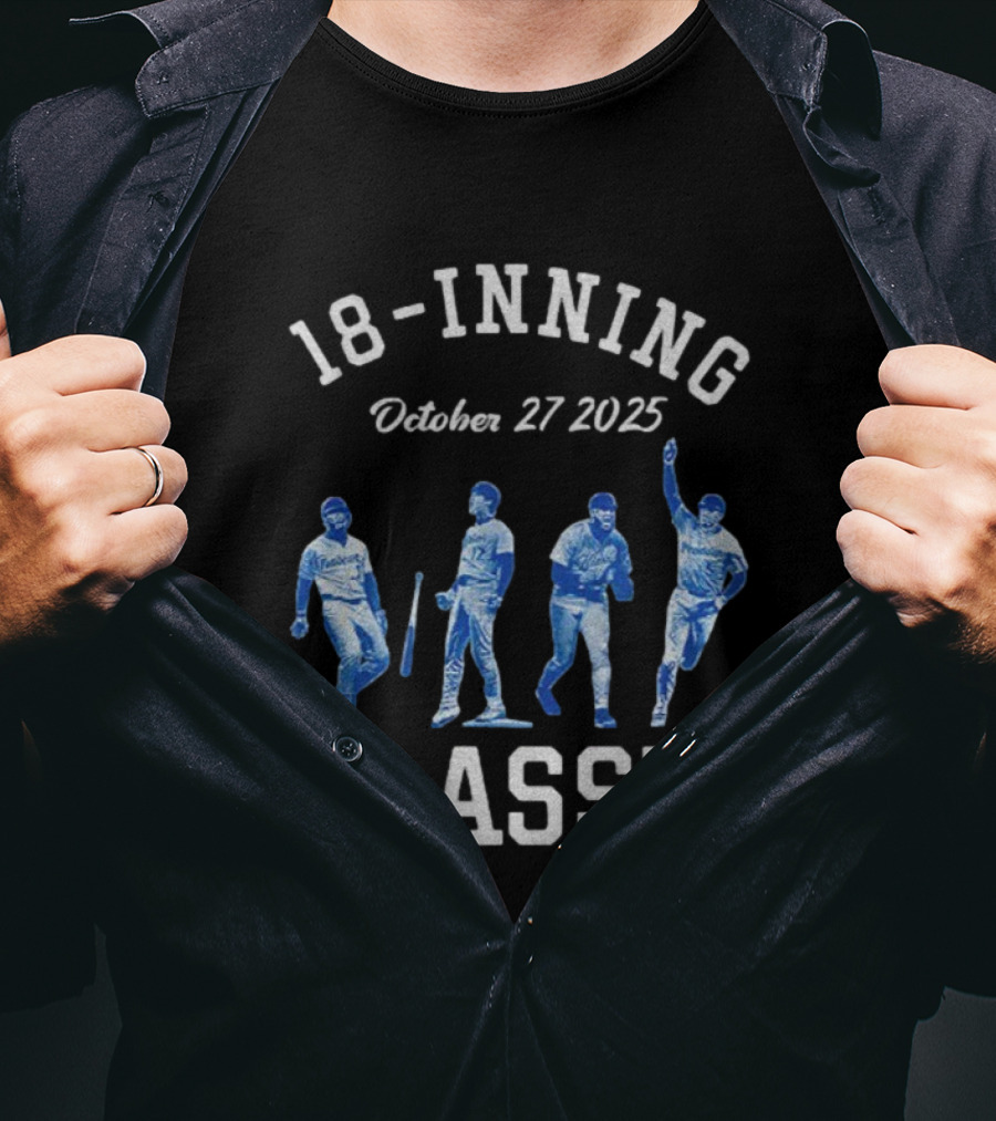 18-Inning Classic October 27 2025 Los Angeles Dodgers MLB World Champions T-Shirt
