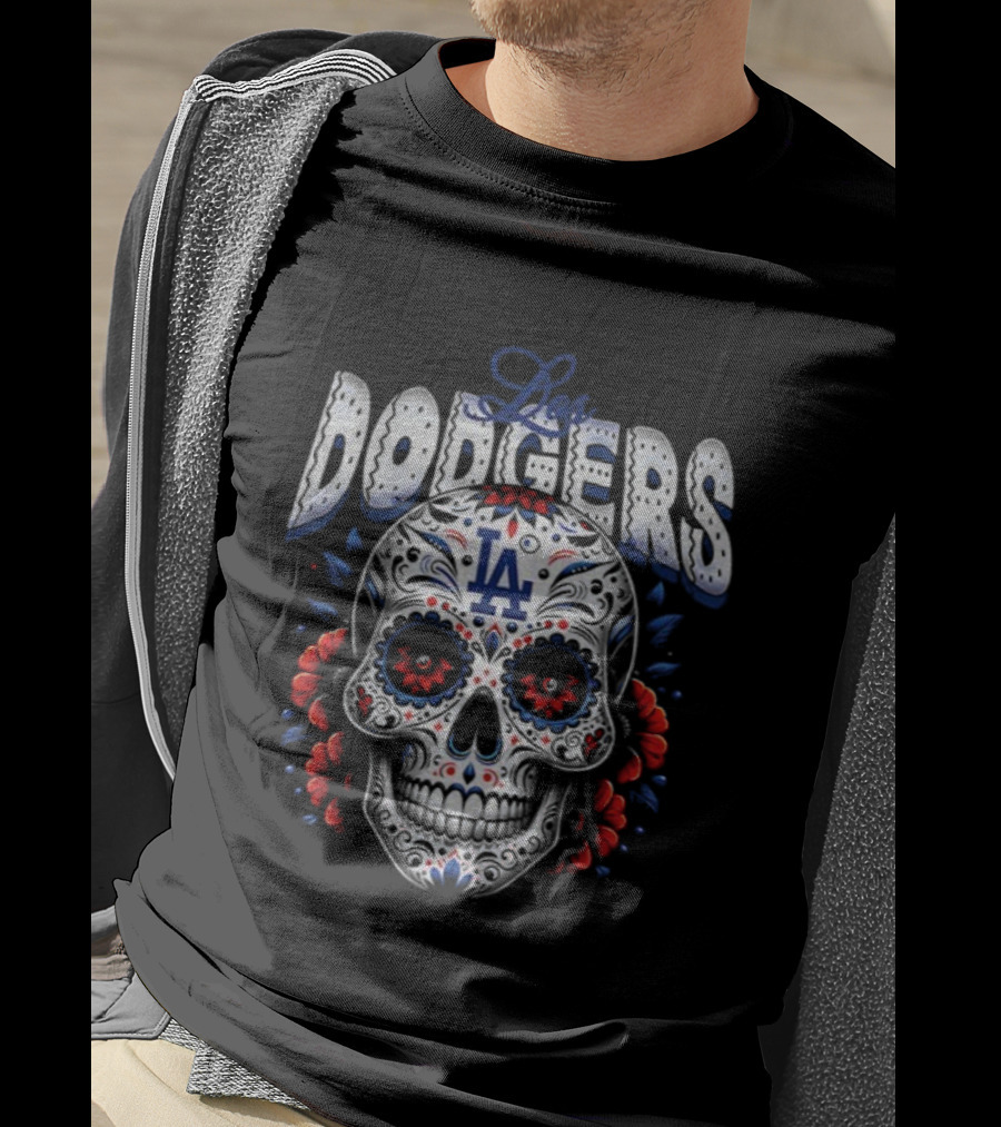 Los Angeles Dodgers Sugar Skull Día De Los Muertos 2025 World Series MLB T-Shirt