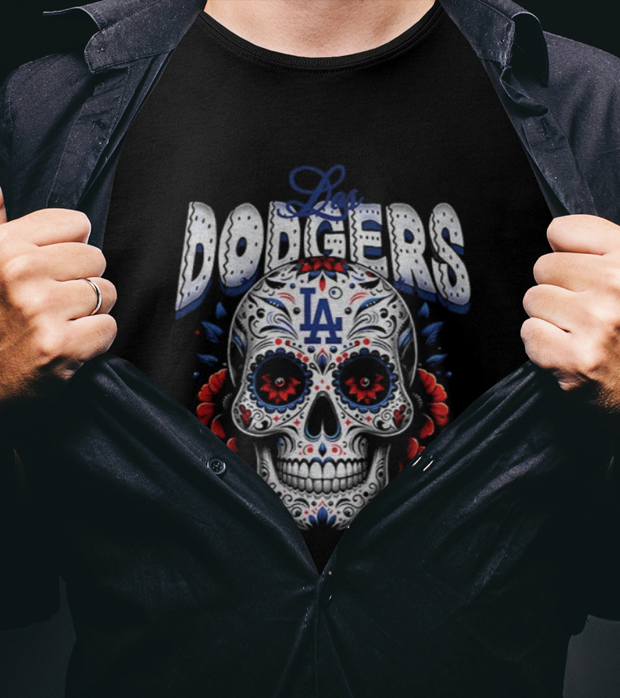 Los Angeles Dodgers Sugar Skull Día De Los Muertos 2025 World Series MLB T-Shirt