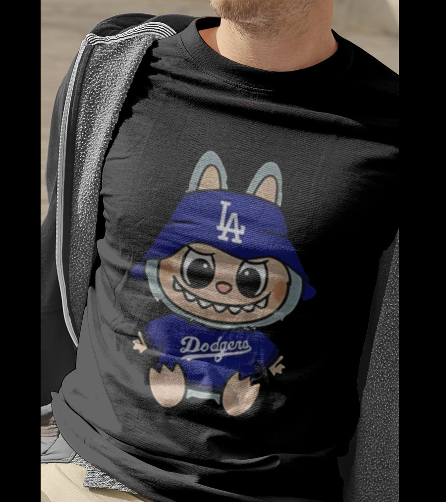 Funny Labubu Los Angeles Dodgers World Series 2025 Champions Meme T-Shirt