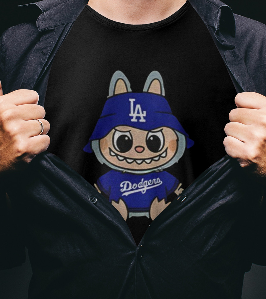 Funny Labubu Los Angeles Dodgers World Series 2025 Champions Meme T-Shirt
