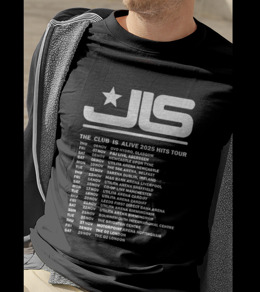 JLS The Club Is Alive 2025 Hits Tour Dates And Cities T-Shirt