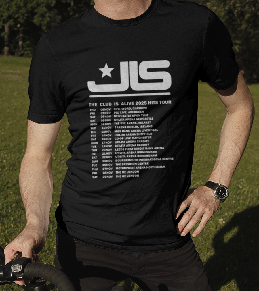 JLS The Club Is Alive 2025 Hits Tour Dates And Cities T-Shirt