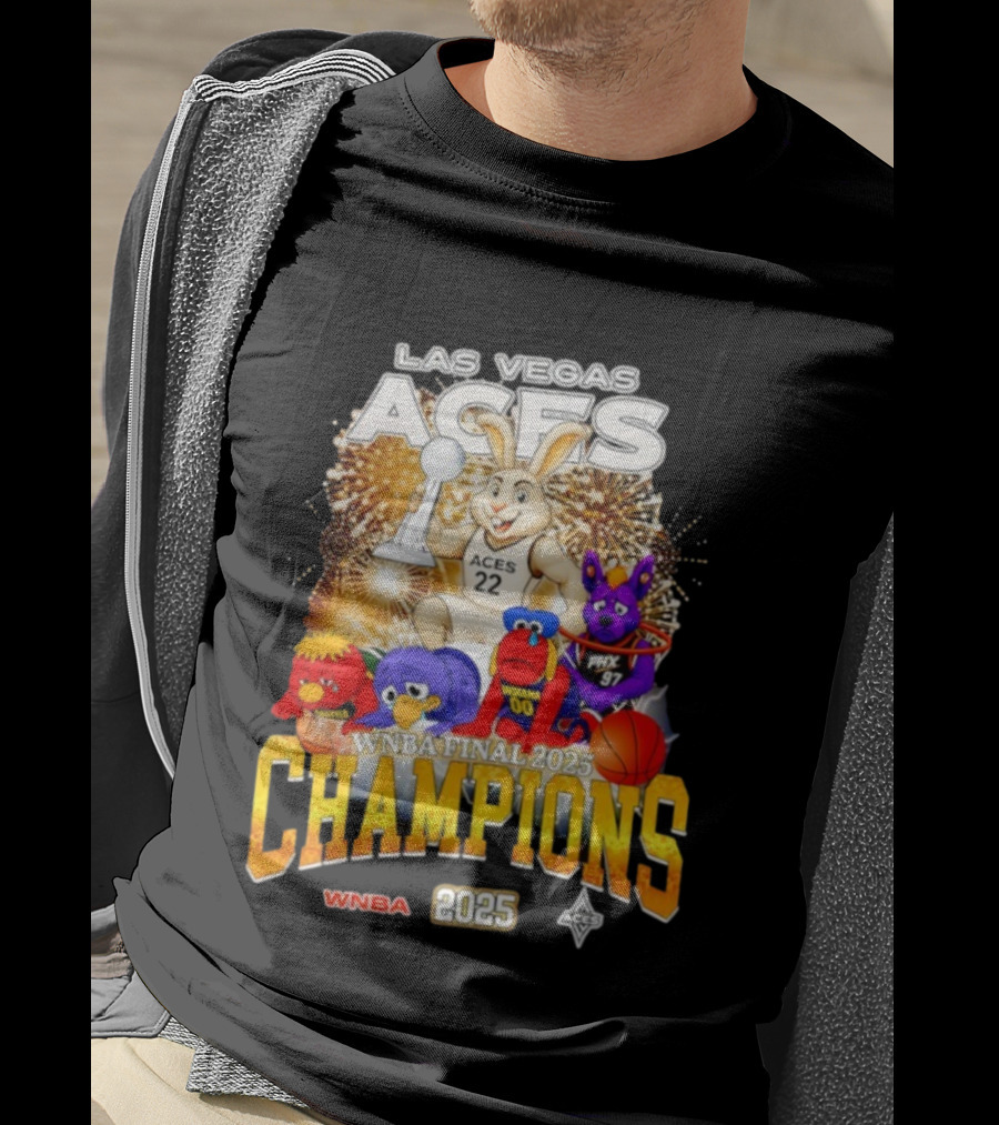 Las Vegas Aces 2025 WNBA Final Champions Phoenix Indiana Seattle Mascot T-Shirt