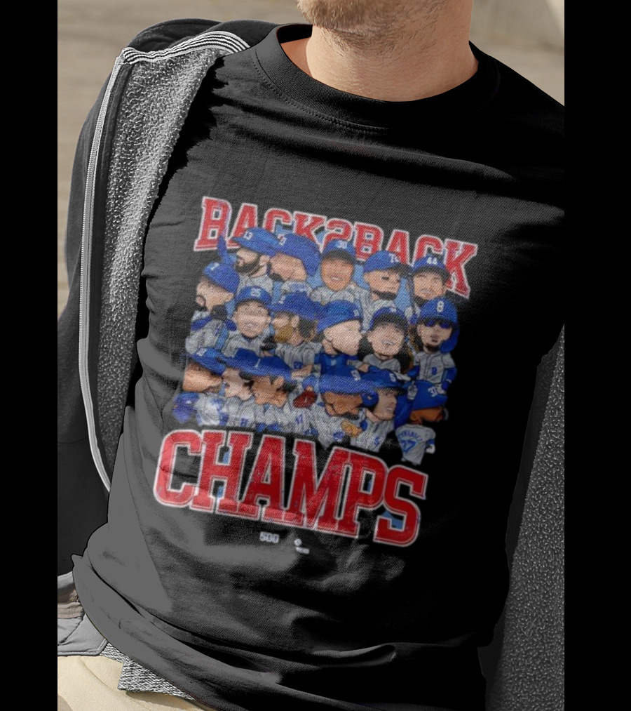 Back2Back Champs Los Angeles Dodgers Players 50th Anniversary T-Shirt