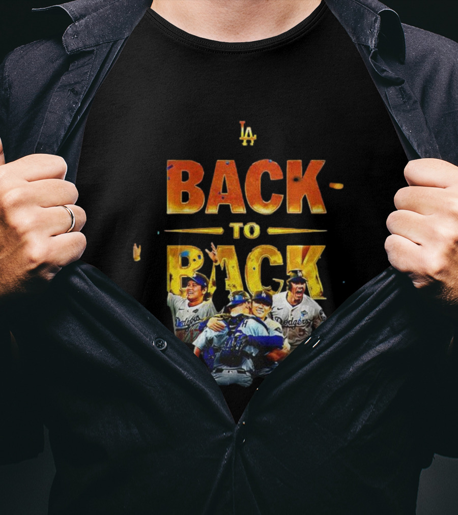 Los Angeles Dodgers Back To Back Champions Celebration 2025 T-Shirt