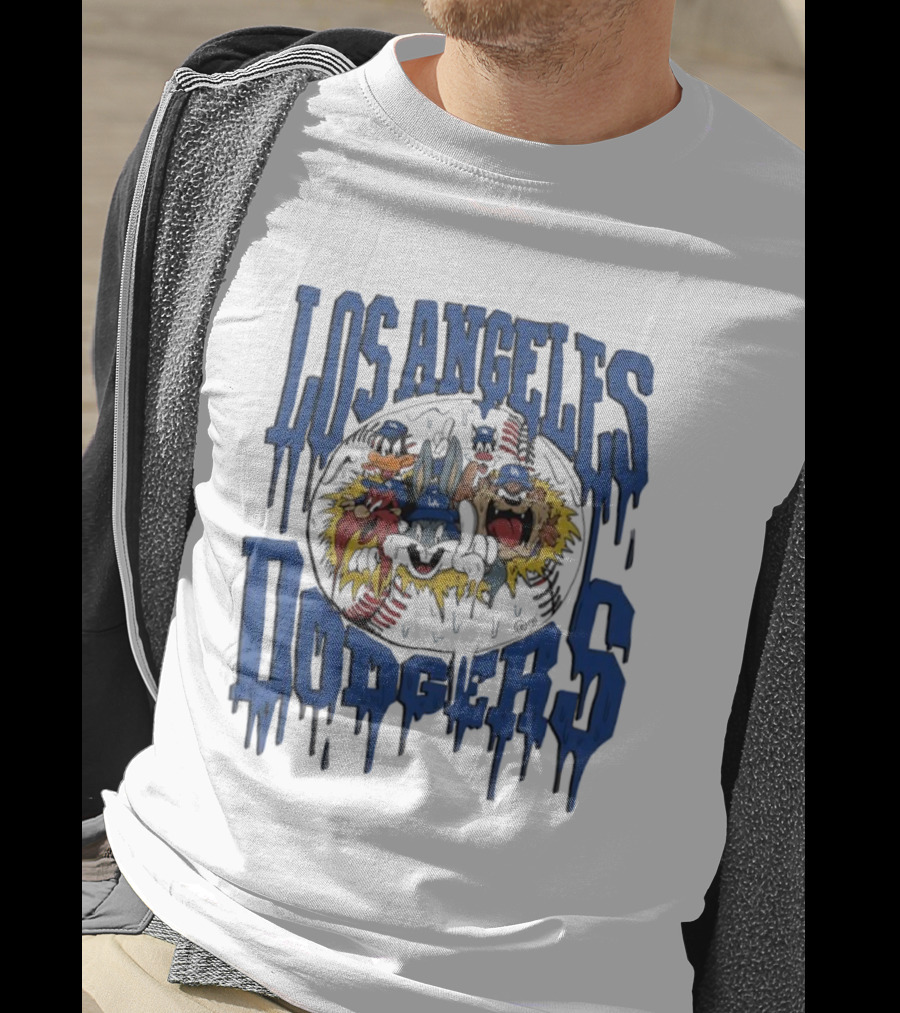 Los Angeles Dodgers Looney Tunes Dripping Vintage Style T-Shirt