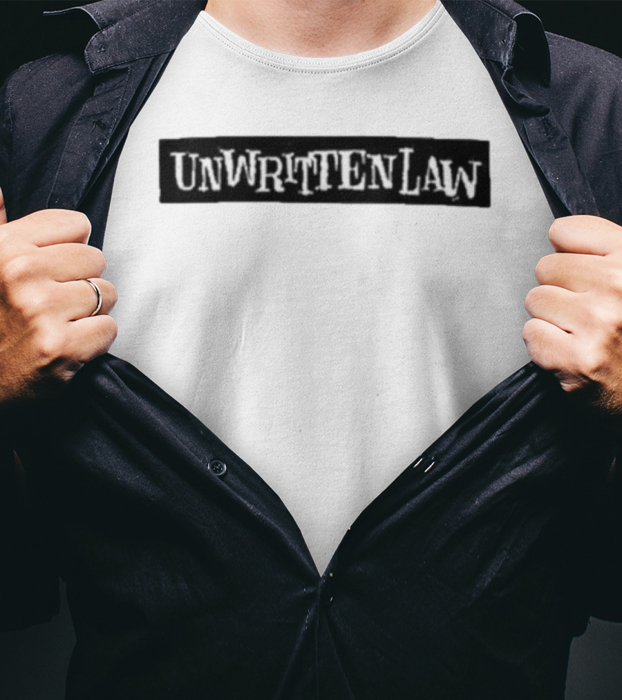 Unwritten Law Black Text White Font Band Merch T-Shirt