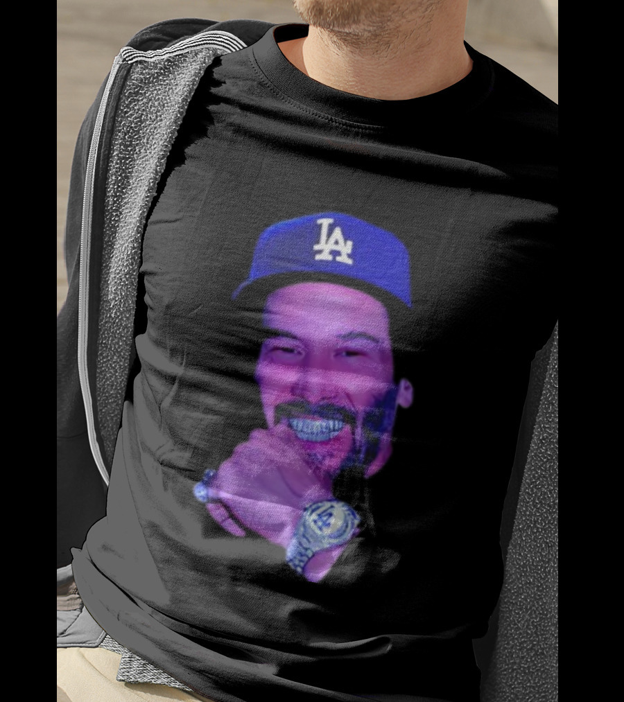 LA Dodgers Keanu Reeves Diamond Grill Bling T-Shirt