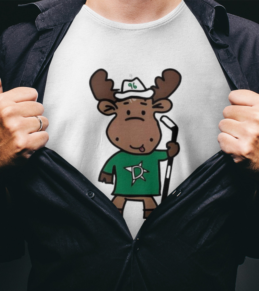 Doodle Moose Has Entered The Chat Dallas Stars Hockey Fan Art T-Shirt
